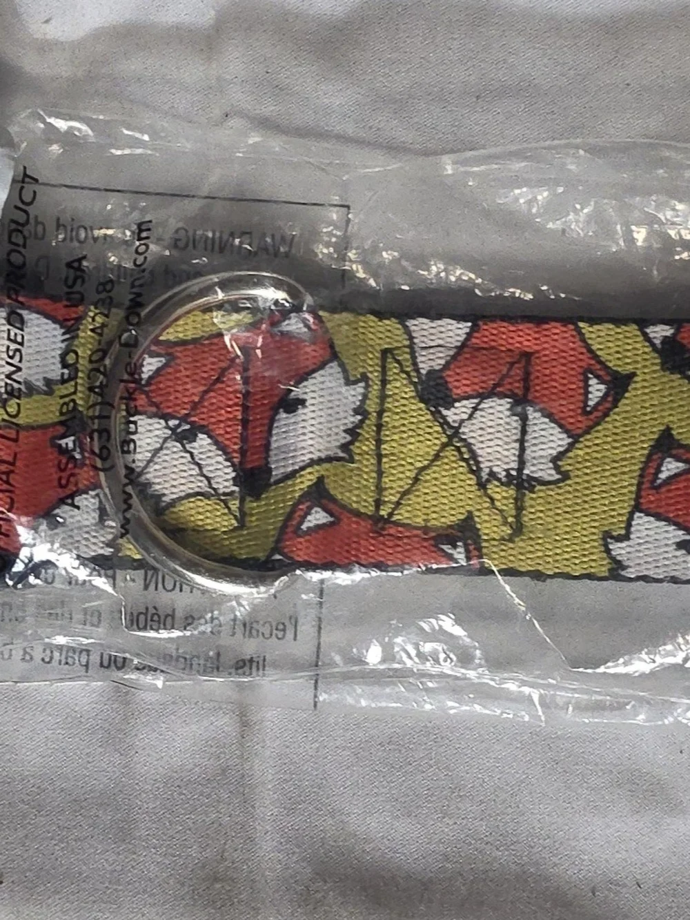 Buckle-Down Cute Fox Face Warm Olive Wide Dog Collar